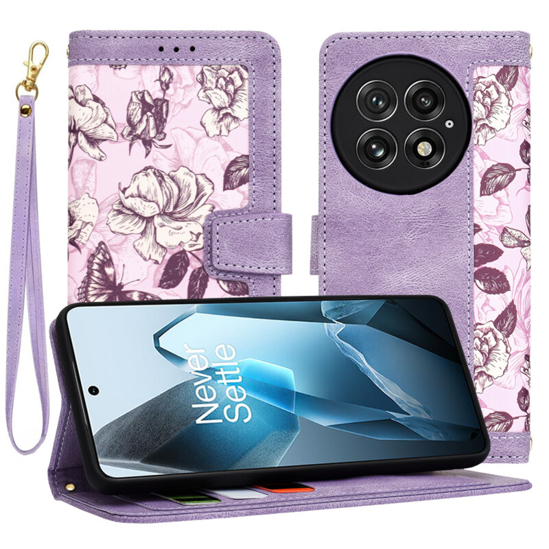 Husa personalizata fete OnePlus 13 Techsuit FlipCraft, mov