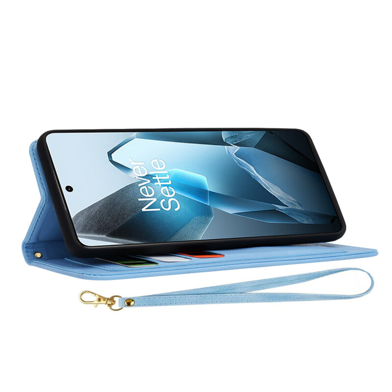 Husa personalizata fete OnePlus 13 Techsuit FlipCraft, bleu