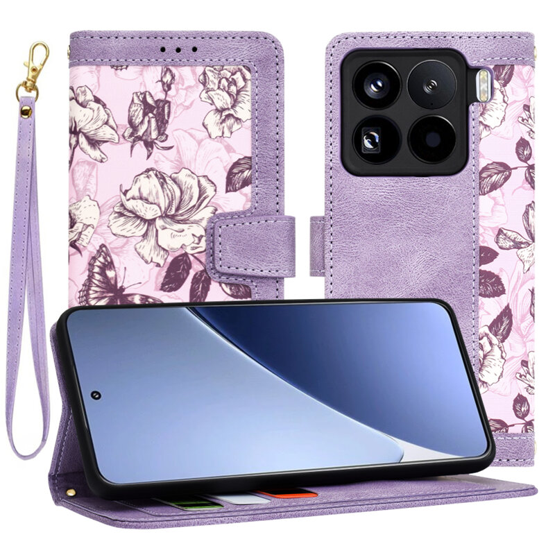 Husa personalizata fete Xiaomi 15 Pro Techsuit FlipCraft, mov
