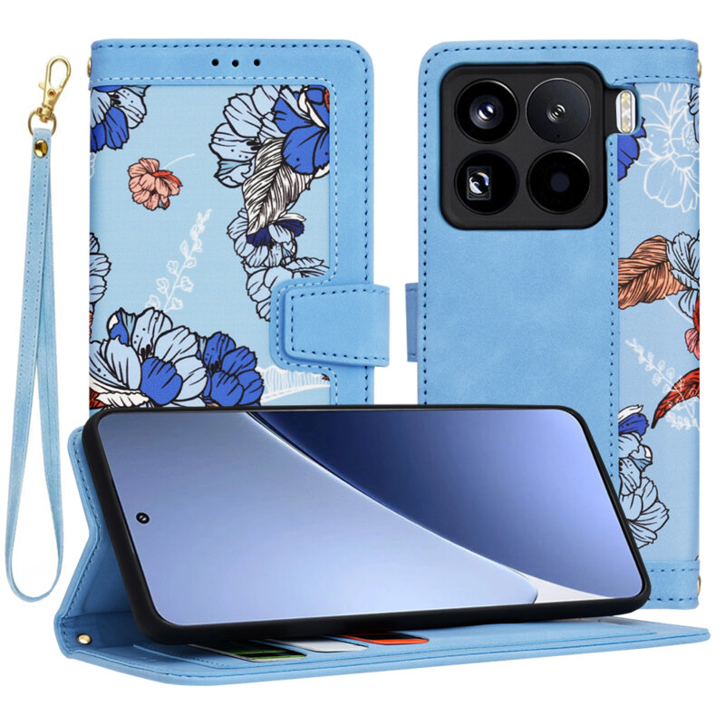 Husa personalizata fete Xiaomi 15 Pro Techsuit FlipCraft, bleu
