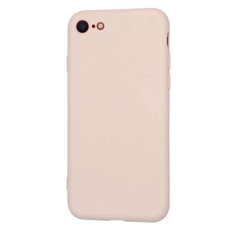 Husa silicon iPhone SE 2, SE 2020 Techsuit SoftFlex, roz pudra