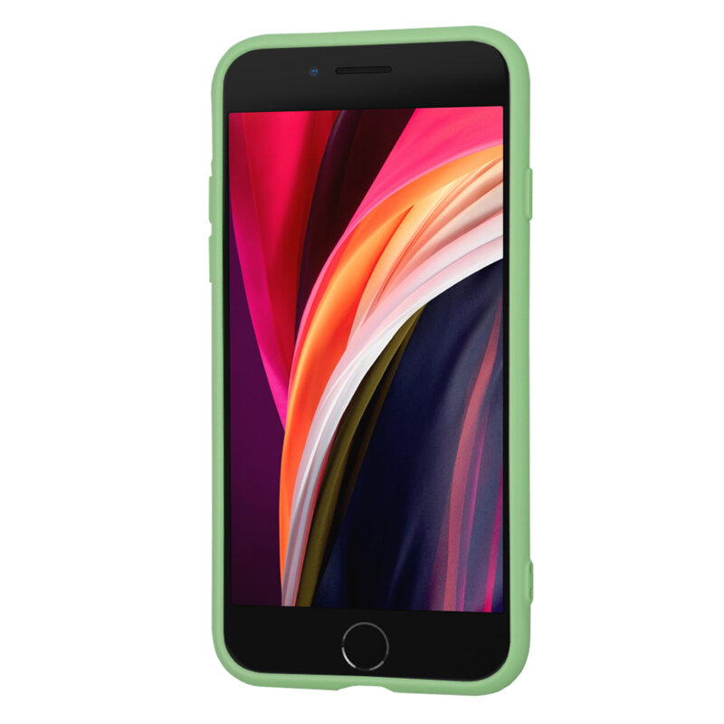 Husa silicon iPhone SE 2, SE 2020 Techsuit SoftFlex, verde deschis