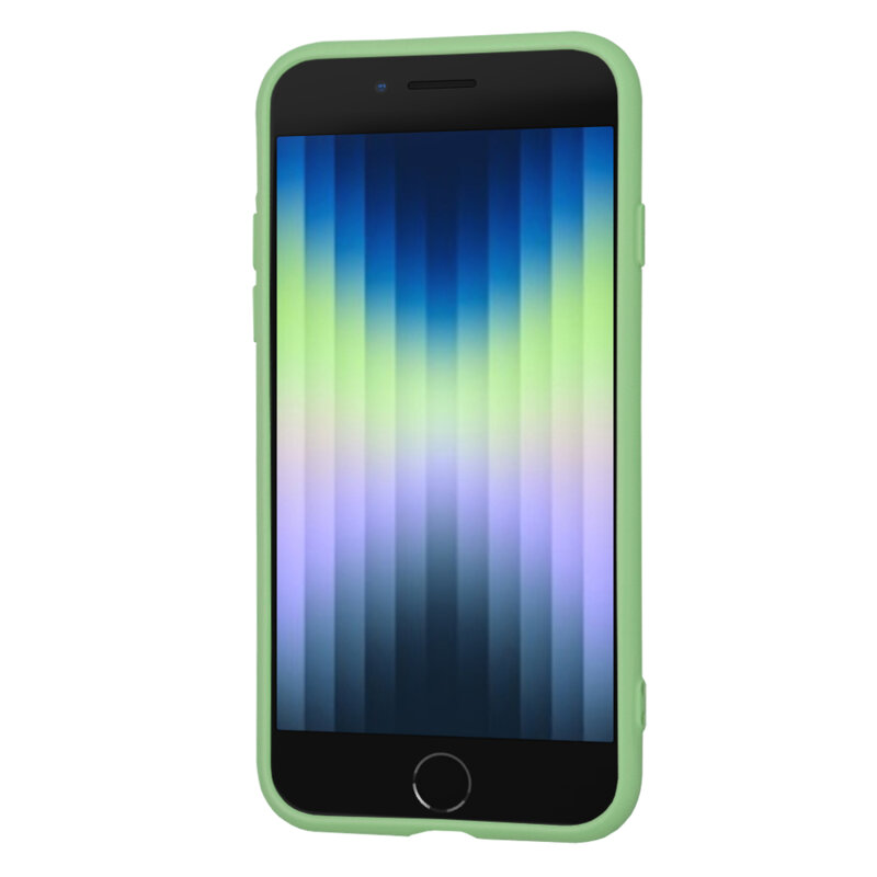 Husa silicon iPhone SE 3, SE 2022 Techsuit SoftFlex, verde deschis