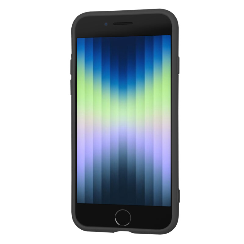 Husa silicon iPhone SE 3, SE 2022 Techsuit SoftFlex, negru