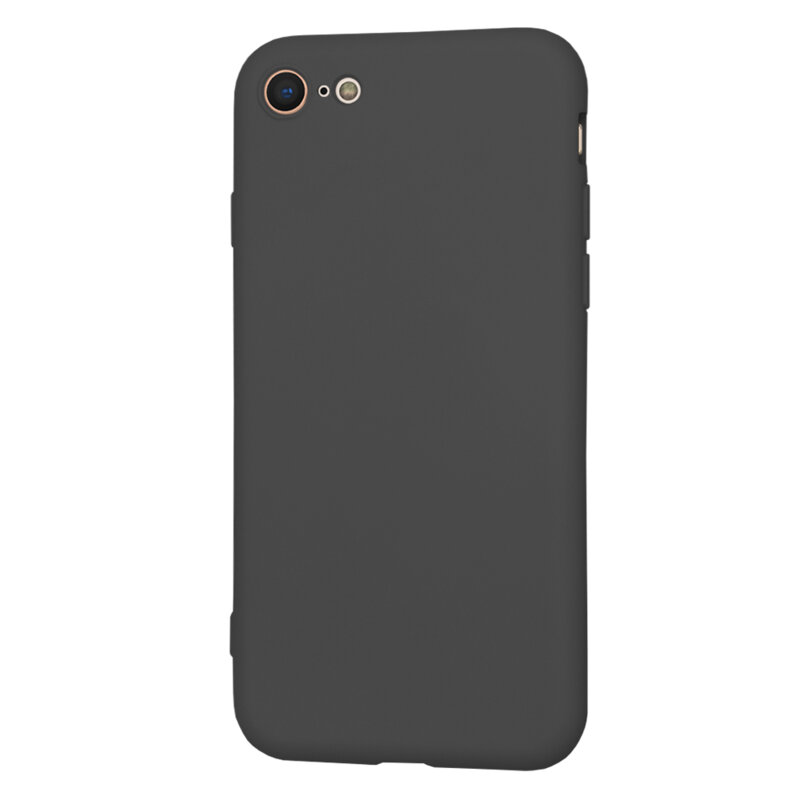 Husa silicon iPhone SE 2, SE 2020 Techsuit SoftFlex, negru