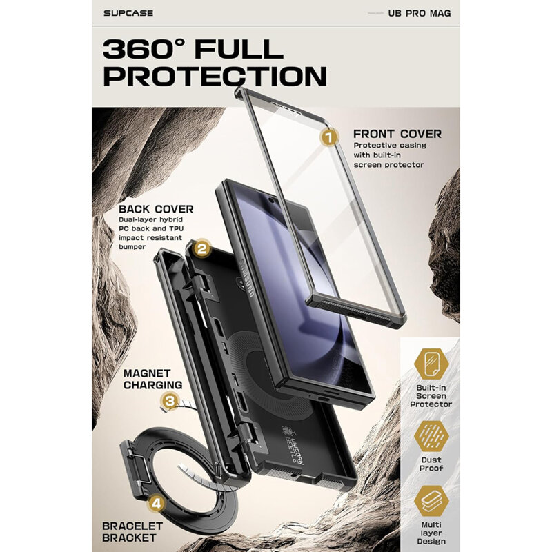 Husa Samsung Galaxy Z Fold6 Supcase Unicorn Beetle Pro MagSafe, negru