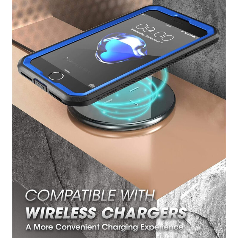 Husa iPhone SE 2, SE 2020 Supcase Unicorn Beetle Pro, albastru