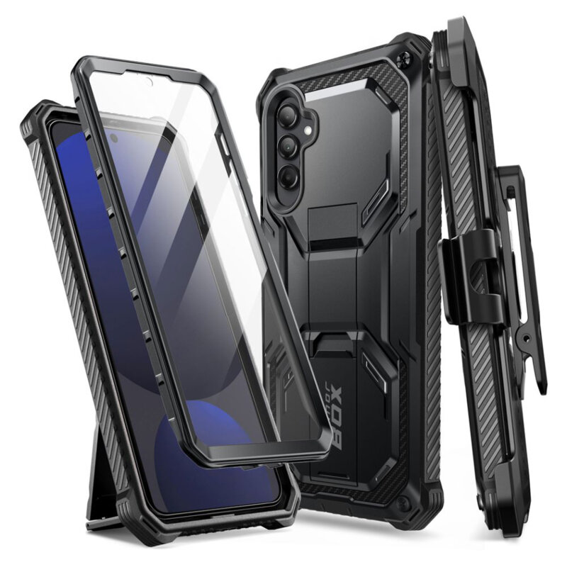 [Pachet 360°] Husa + folie Samsung Galaxy S24 FE I-Blason Armorbox, negru
