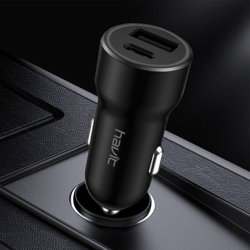 Incarcator auto bricheta USB Type-C 20W Havit HV-CC613, negru