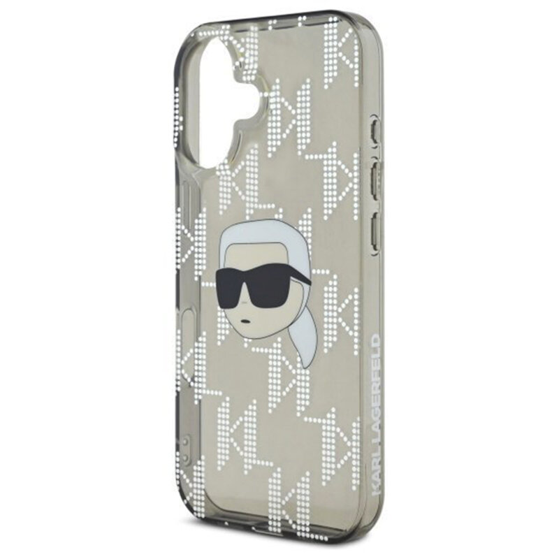 Husa iPhone 16 Karl Lagerfeld IML Luxury Electroplated, Karl Head, negru, KLHCP16SHKLPKHK