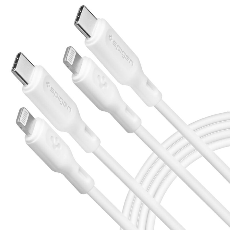 [Pachet 2x] Cablu de incarcare iPhone tip C, 1m Spigen Durasync, alb