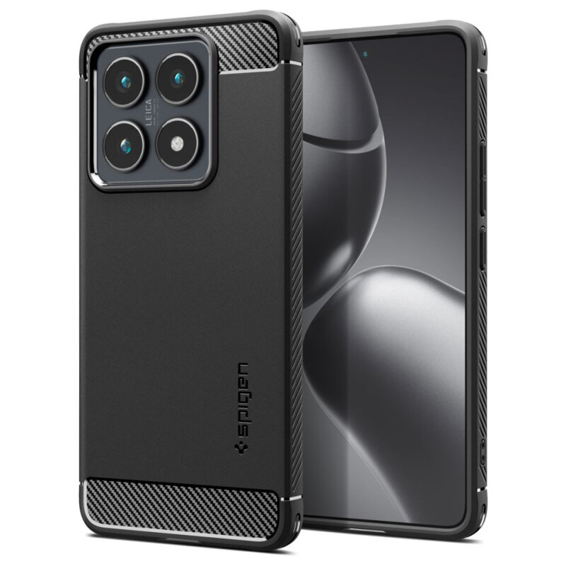 Husa Xiaomi 14T Pro Spigen Rugged Armor, negru