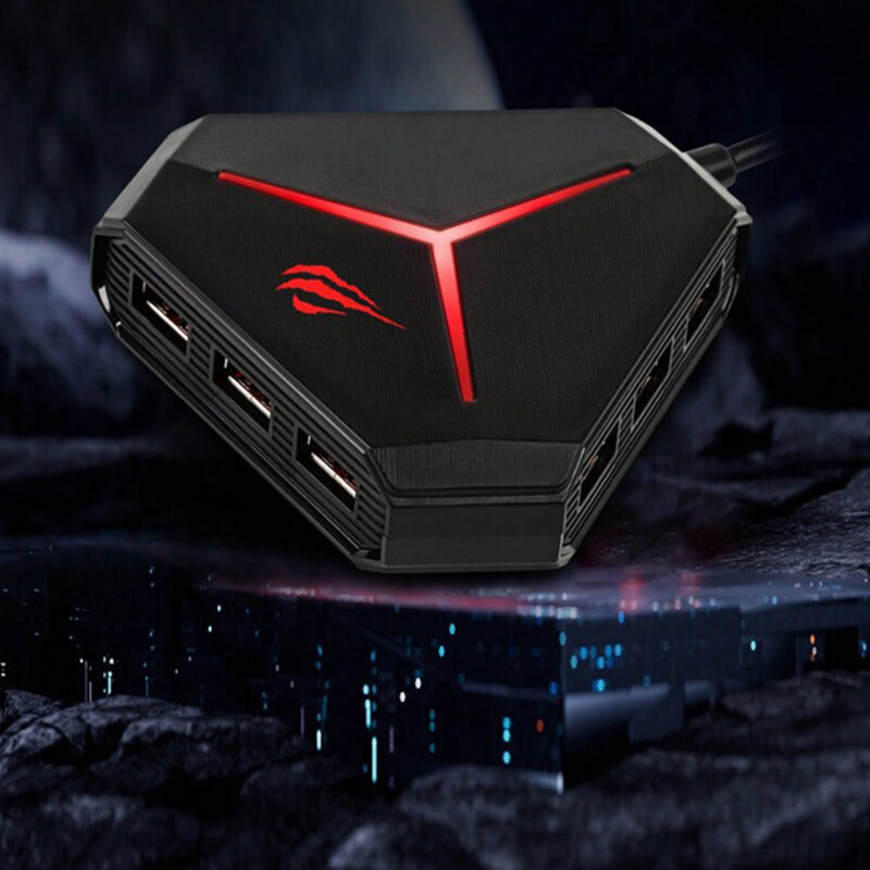 Docking Station, hub USB, Jack 3.5mm, 5V Havit, negru, H95