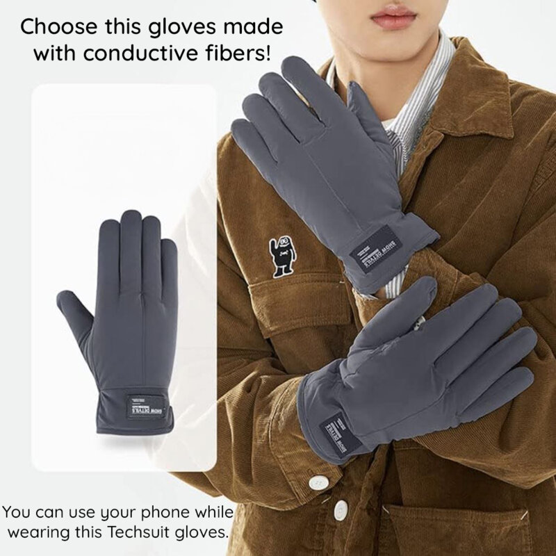 Manusi de ski unisex Techsuit, marime universala, negru, OG103