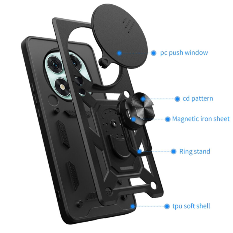 Husa Honor Magic7 Pro protectie camera Techsuit CamShield Series, negru