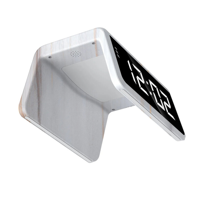 Incarcator wireless cu ceas digital 15W Havit W320, marble