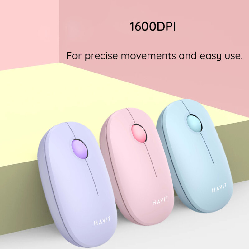 Mouse wireless cu bila 2.4GHz, 1600DPI Havit MS57GT, bleu