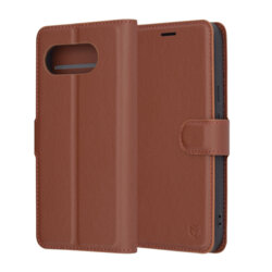 Husa Google Pixel 9a Techsuit Leather Folio, maro