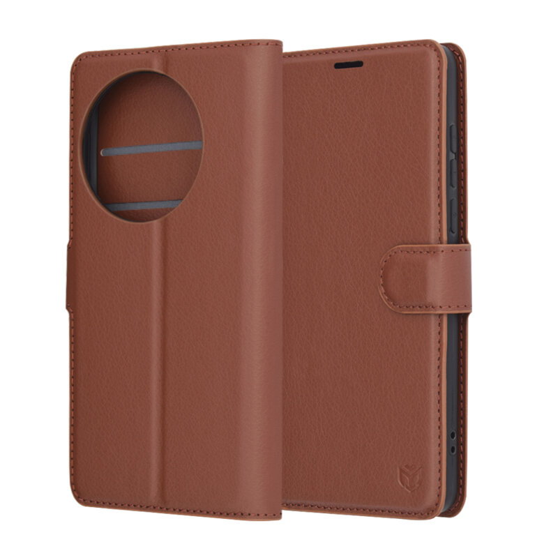 Husa OnePlus 13 Techsuit Leather Folio, maro