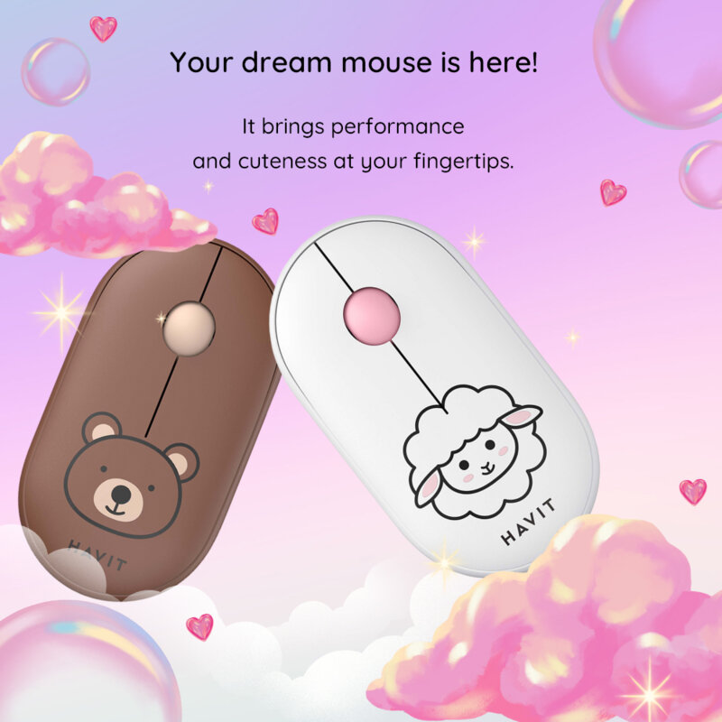 Mouse fara fir 2.4GHz, 1600 DPI pentru laptop Havit MS75GT Pro