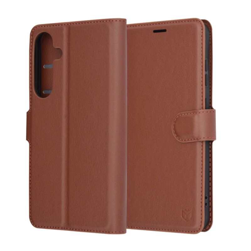 Husa Samsung Galaxy S25 Plus Techsuit Leather Folio, maro
