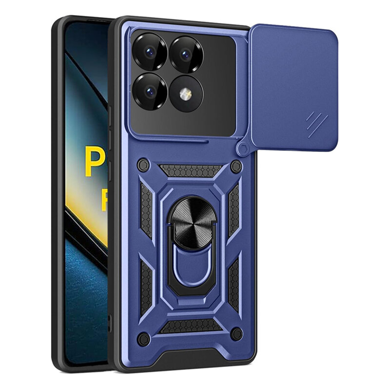 Husa Xiaomi Poco F6 Pro protectie camera Techsuit CamShield Series, albastru