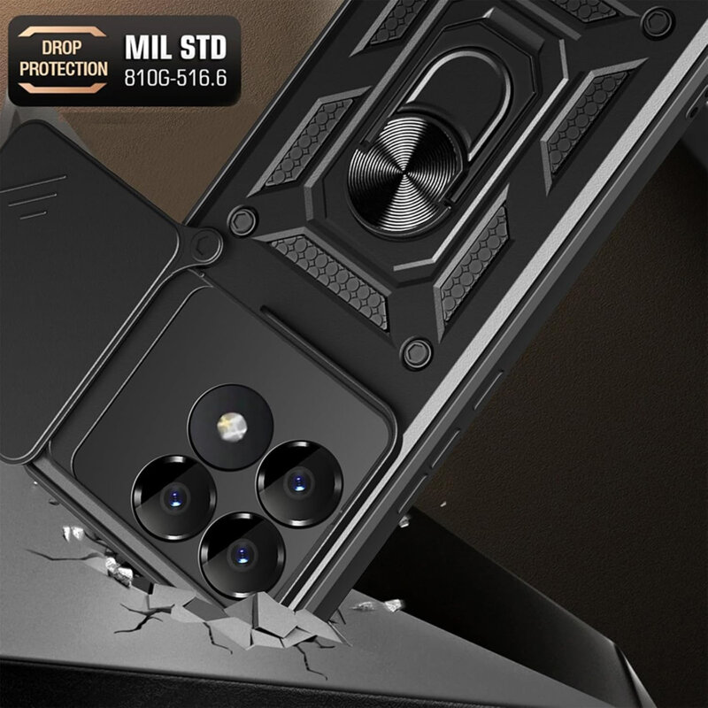 Husa Xiaomi Poco F6 Pro protectie camera Techsuit CamShield Series, albastru