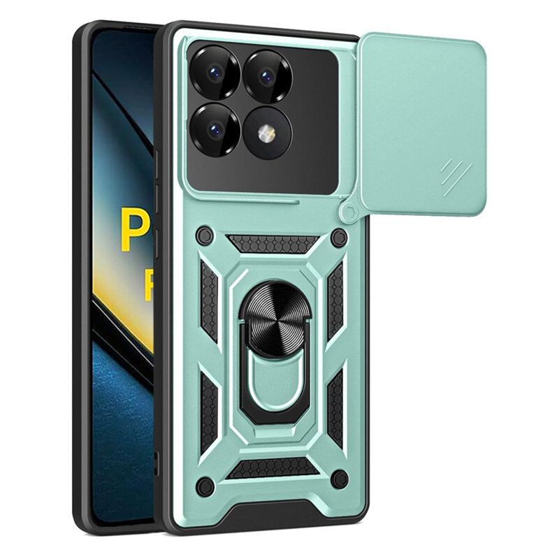 Husa Xiaomi Poco F6 Pro protectie camera Techsuit CamShield Series, verde