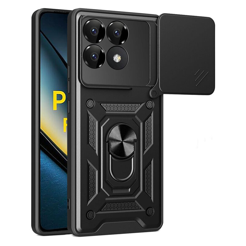 Husa Xiaomi Poco F6 Pro protectie camera Techsuit CamShield Series, negru