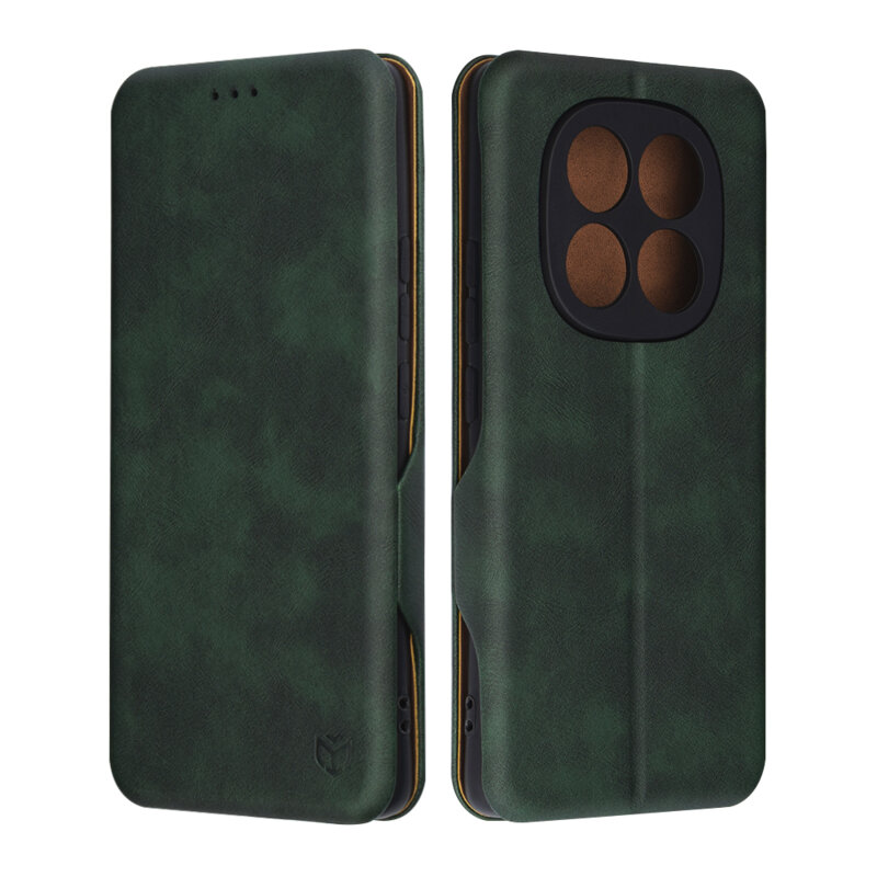 Husa 360° Xiaomi Redmi Note 14 Pro 5G Techsuit Safe Wallet Plus, verde