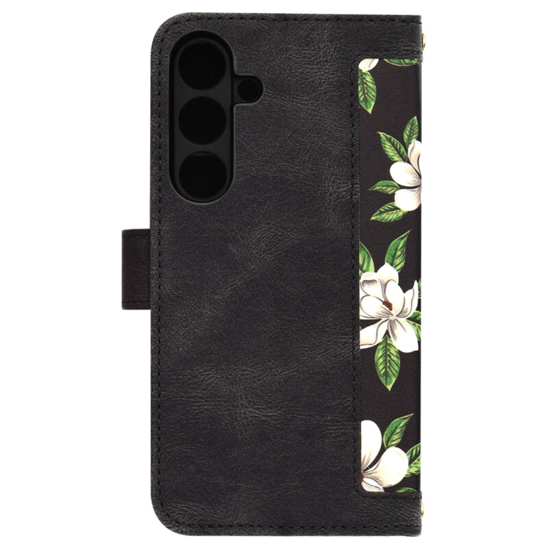 Husa personalizata fete Samsung Galaxy S25 Techsuit FlipCraft, negru