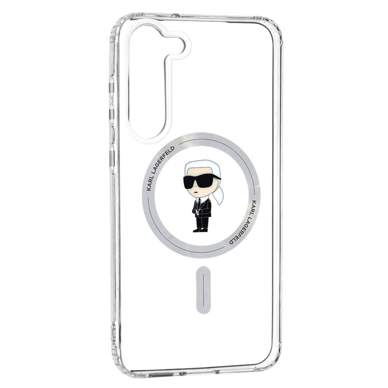 Husa Samsung Galaxy S23 Plus Karl Lagerfeld IML MagSafe, transparent, Ikonik, KLHMS23MHFCKNOT