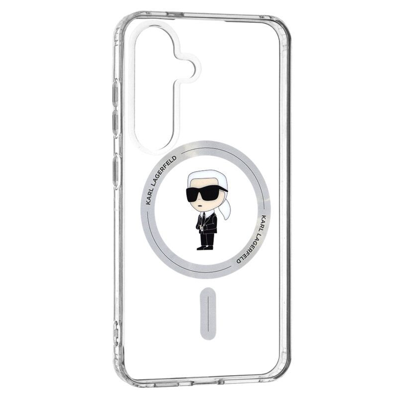 Husa Samsung Galaxy S24 Karl Lagerfeld IML MagSafe, Ikonik, transparent, KLHMS24SHFCKNOT