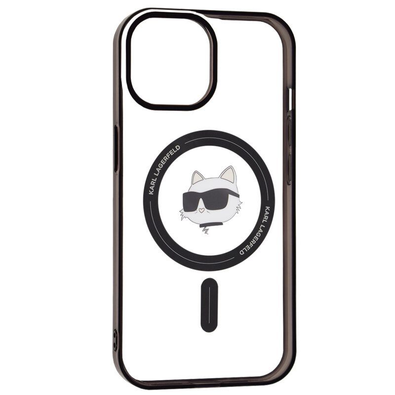 Husa iPhone 15 Karl Lagerfeld IML MagSafe, Choupette`s Head, clear, KLHMP15SHCHNOTK
