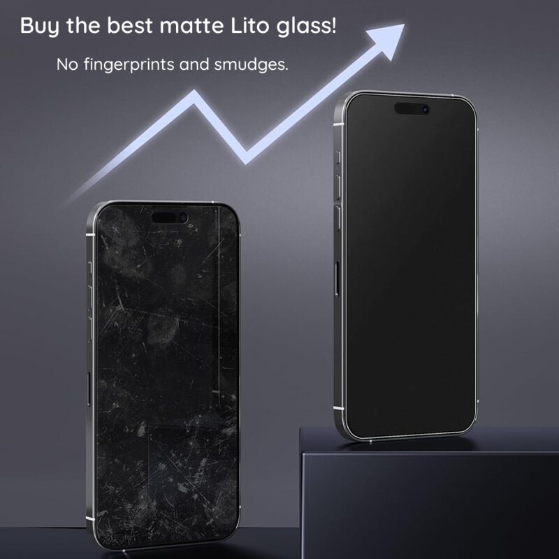 Folie sticla iPhone 16 Plus Lito HD Pro Matte, negru