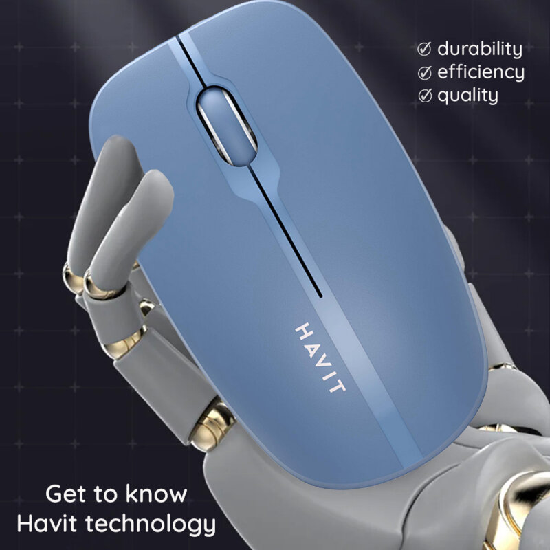 Mouse wireless pentru laptop 1600 DPI Havit MS53WB, albastru