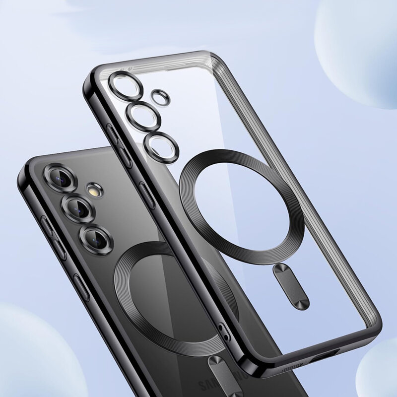 Husa premium Samsung Galaxy S25 Plus Techsuit Luxury Crystal MagSafe, verde inchis