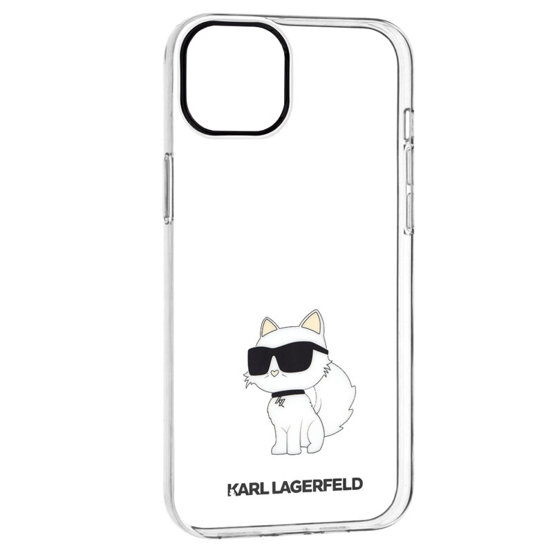 Husa iPhone 14 Plus Karl Lagerfeld Hardcase, Ikonik Choupette, transparenta, KLHCP14MHNCHTCT