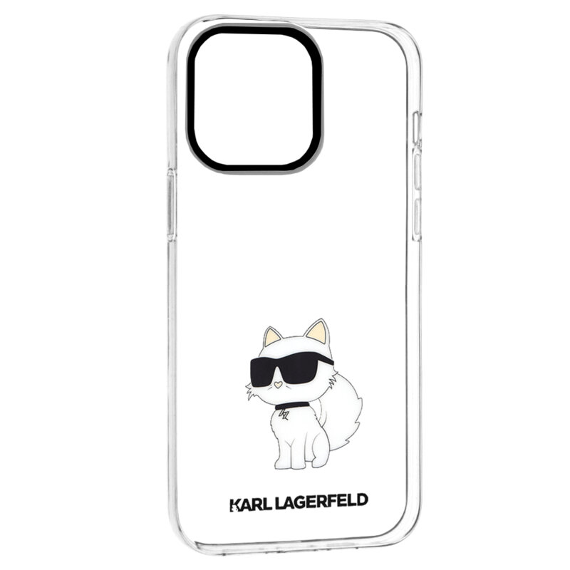 Husa iPhone 14 Pro Max Karl Lagerfeld Hardcase Transparent, Ikonik Choupette, KLHCP14XHNCHTCT