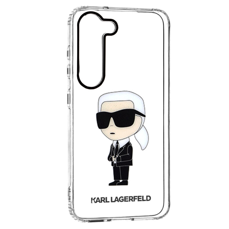 Husa Samsung Galaxy S23 Karl Lagerfeld Hardcase Transparent, Ikonik Karl Lagerfeld, KLHCS23SHNIKTCT