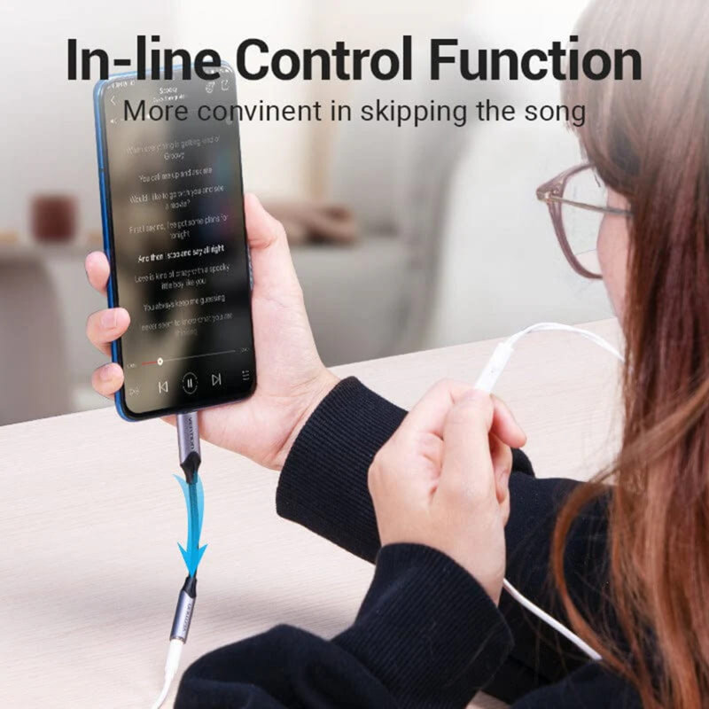 Adaptor audio Jack la Type-C, cu DAC Vention BGMHA, gri