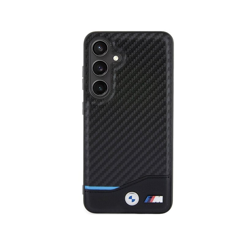 Husa BMW Samsung Galaxy S24 Leather Carbon, negru, BMHCS24S22NBCK