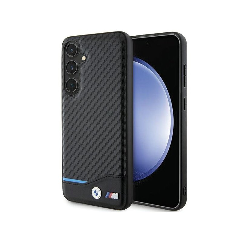 Husa BMW Samsung Galaxy S24 Plus Leather Carbon, negru, BMHCS24M22NBCK