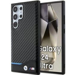 Husa BMW Samsung Galaxy S24 Ultra Leather Carbon, negru, BMHCS24L22NBCK