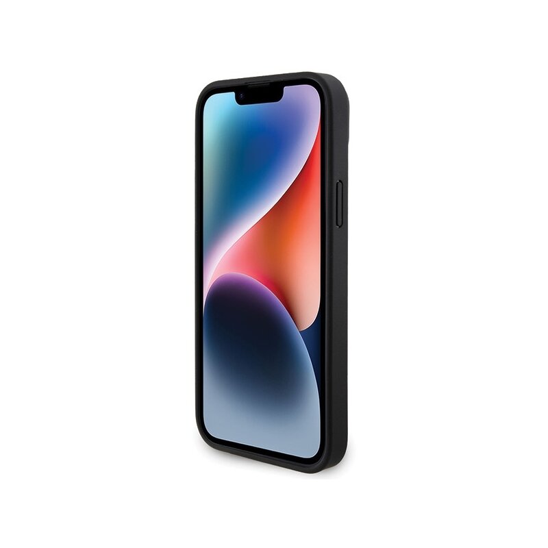 Husa BMW iPhone 15 Plus Leather Carbon, negru, BMHCP15M22NBCK