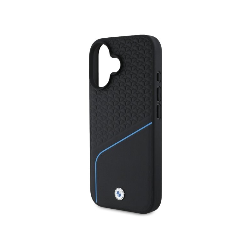 Husa BMW iPhone 16 Signature Leather MagSafe, negru, BMHMP16S23RDCLK