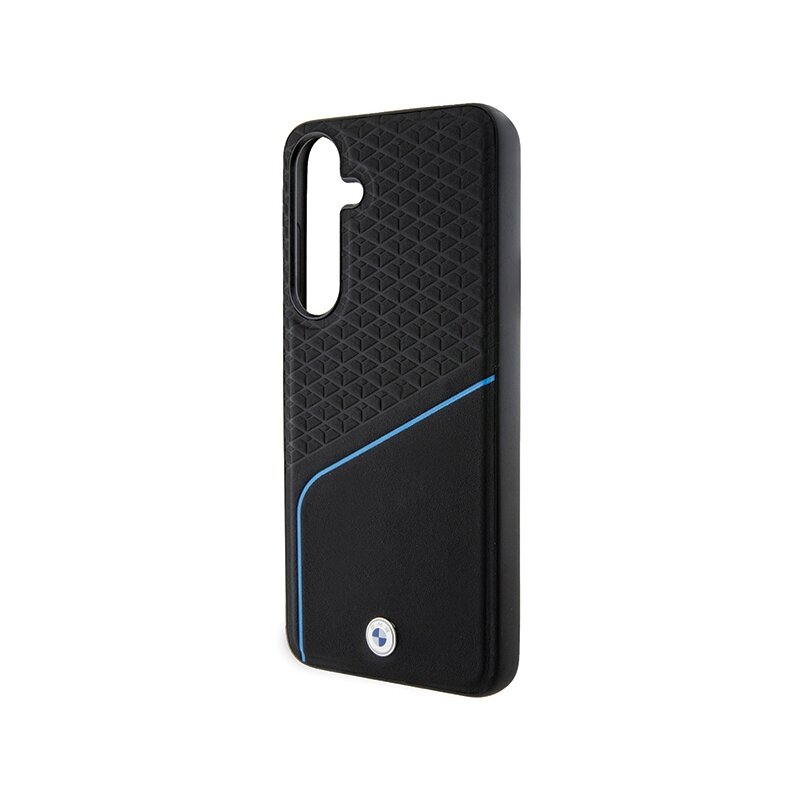 Husa BMW Samsung Galaxy S24 Plus Signature Leather Textured & Line MagSafe, negru, BMHMS24M23RDCLK