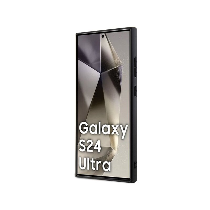 Husa BMW Samsung Galaxy S24 Ultra Signature Leather Half Textured & Circle MagSafe, negru, BMHMS24L23RTPK