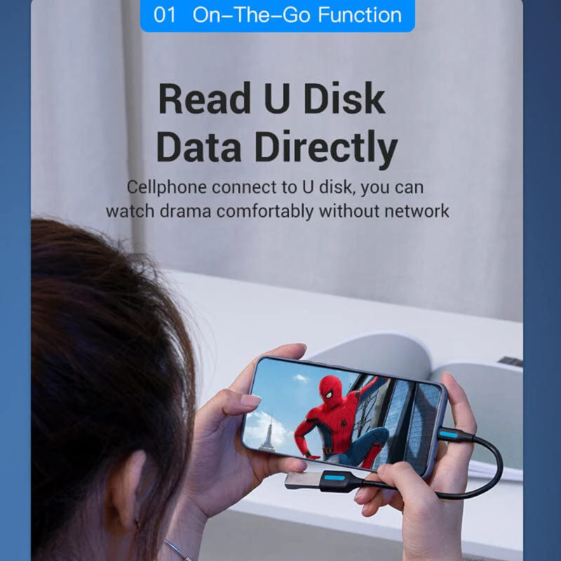 Adaptor Type-C la USB 3.0, 5Gbps, OTG, Vention, CCVBB, negru