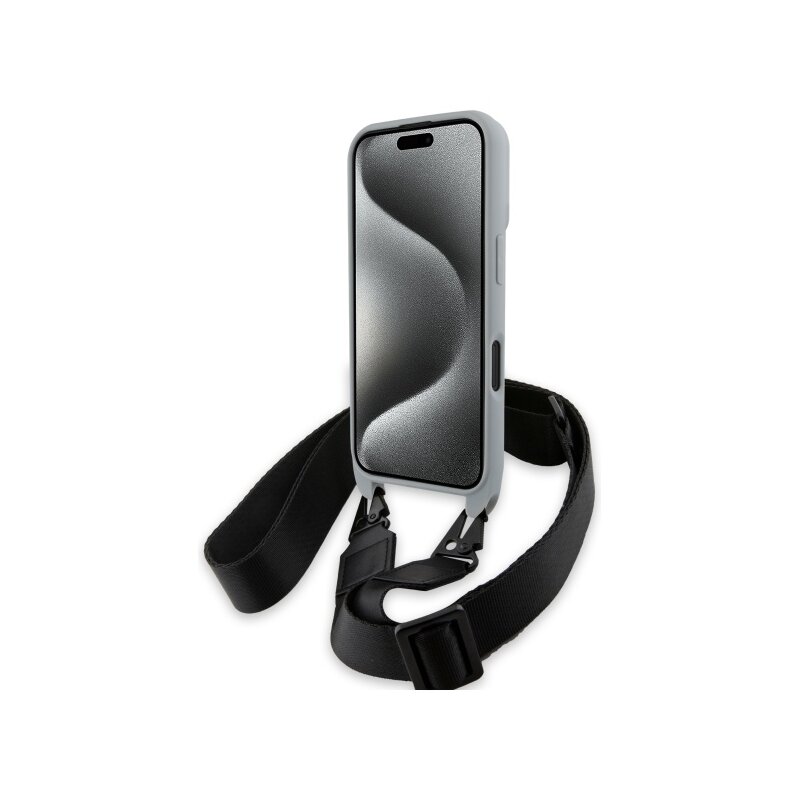 Husa BMW iPhone 16 Leather M Edition Carbon Stripe & Strap, negru, BMHCP16S23PSCCG